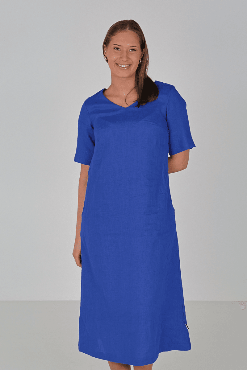 Gyda royalblue linendress