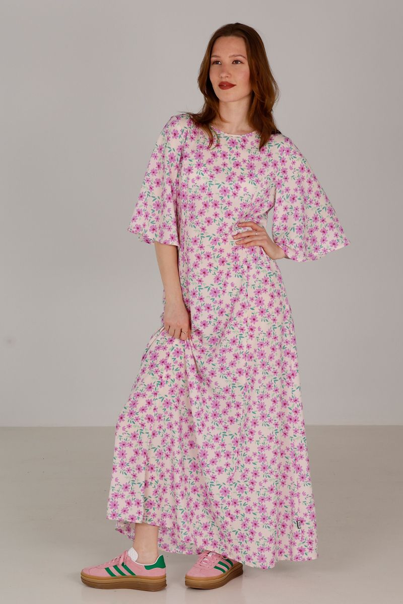 Benadotte purple floral dress