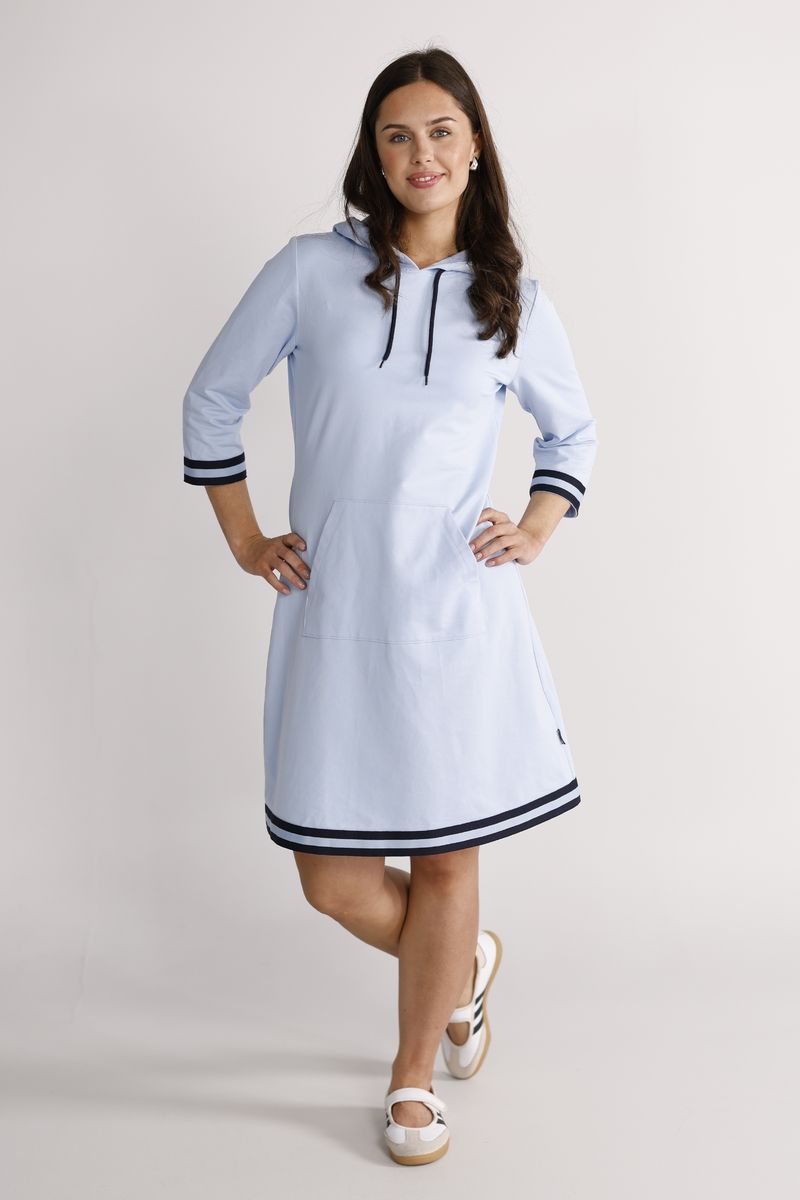 Dagny sky-blue and navy-blue dress