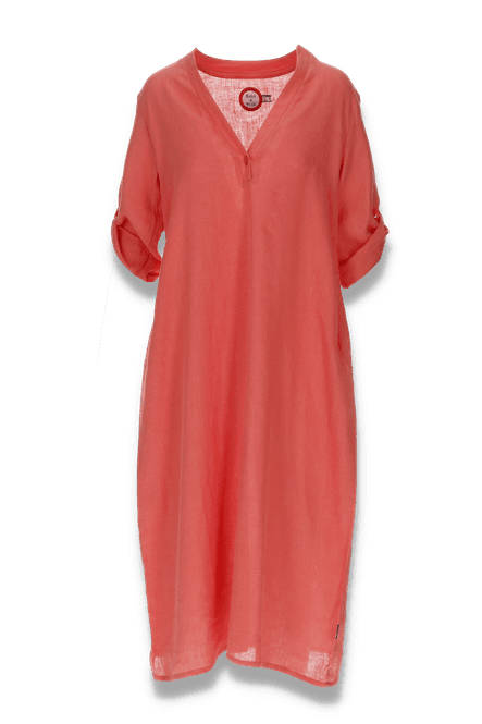 chinese dress ladies Apricot Linen Pleated Flared Dress  Gothilo