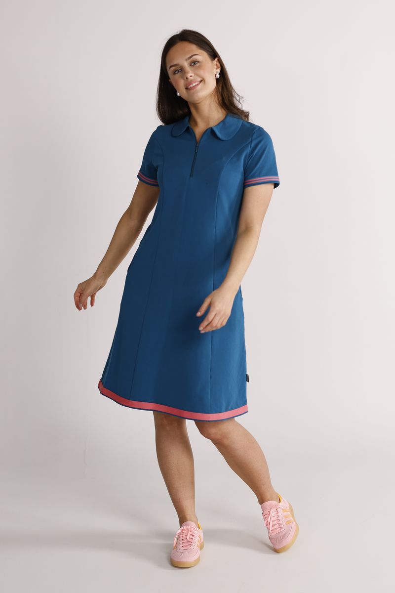 Eden petrol and coral dress