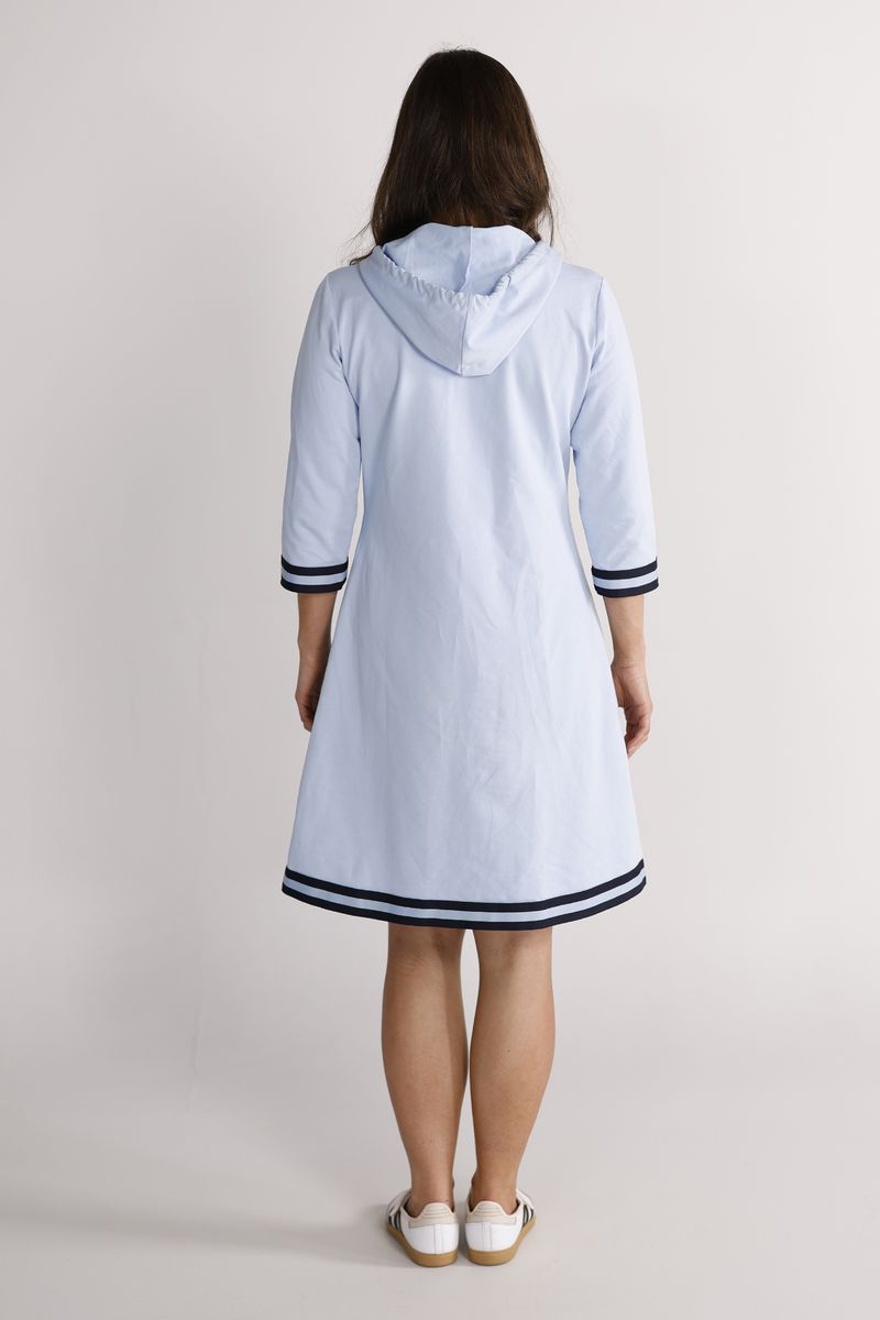Dagny sky-blue and navy-blue dress
