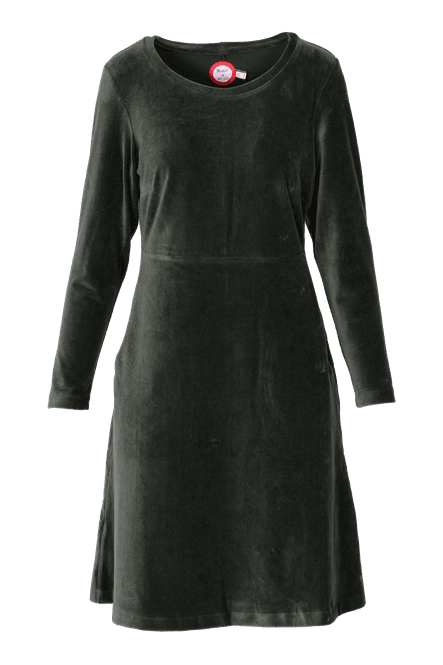 Main Image Anja combo green basic dress in baby cord