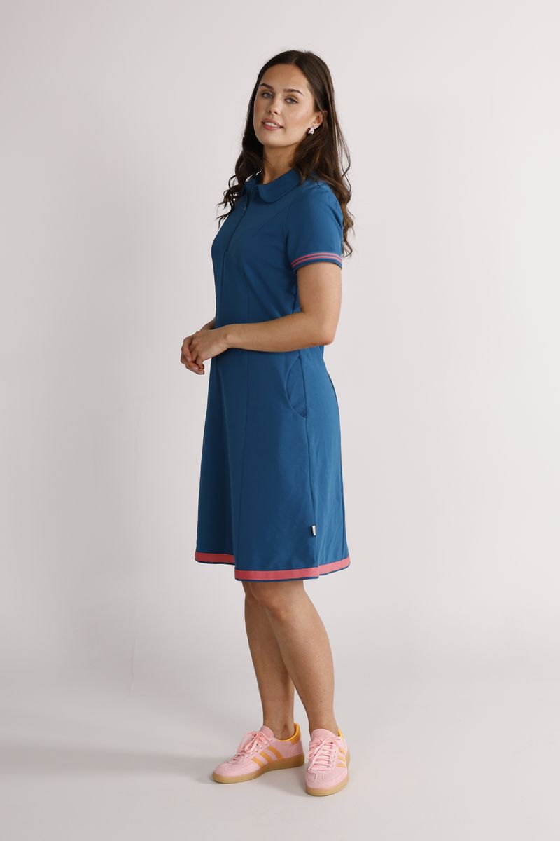 Eden petrol and coral dress
