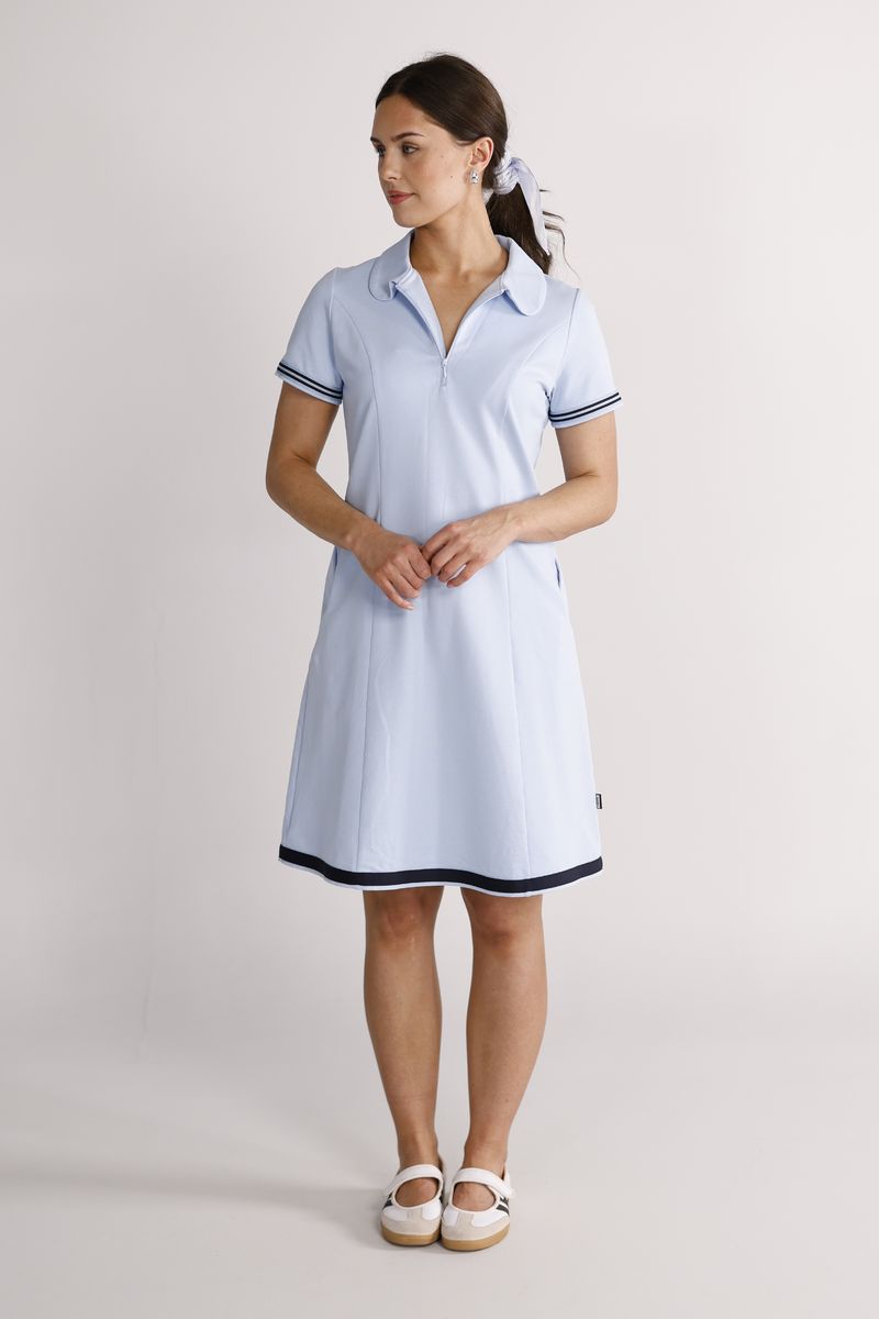 Eden sky blue and navy blue dress