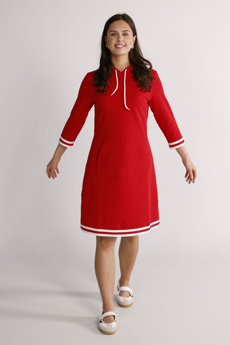 Dagny red and white dress