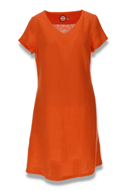 Main Image Hannalena orange linne klänning frän