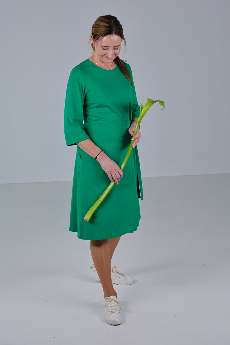 Renate green basic dress