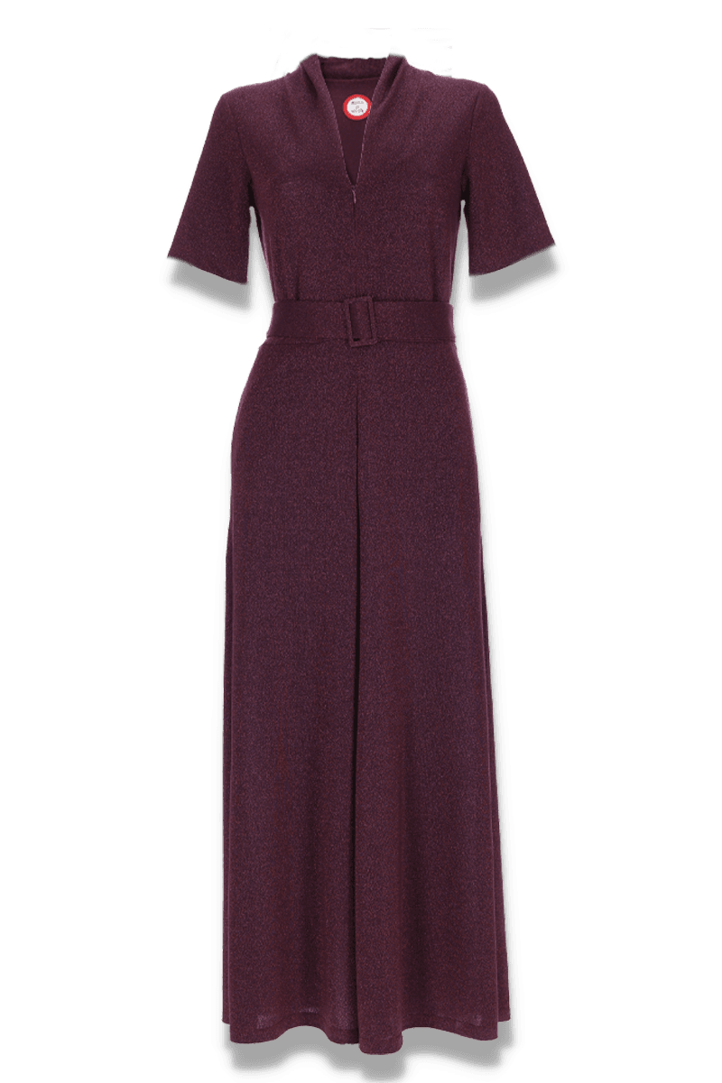 Vera dark plum glitter jumpsuit