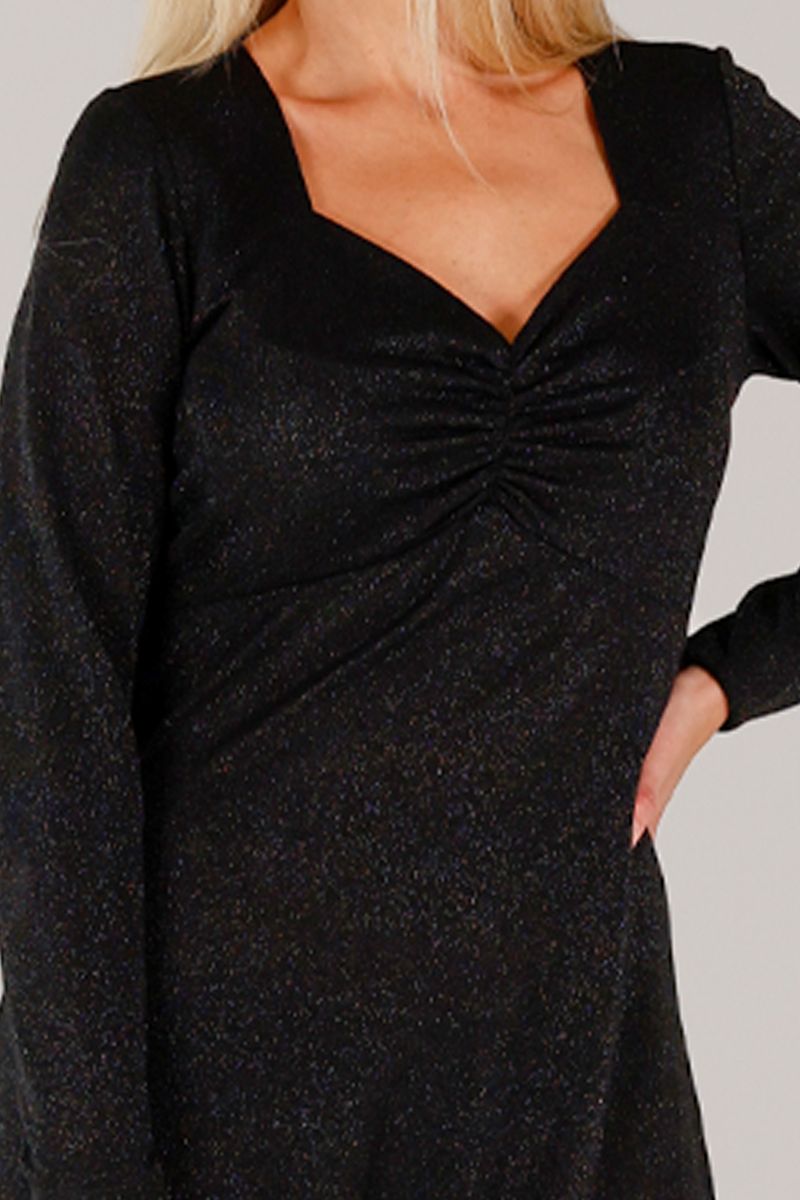 Alex black glitter dress
