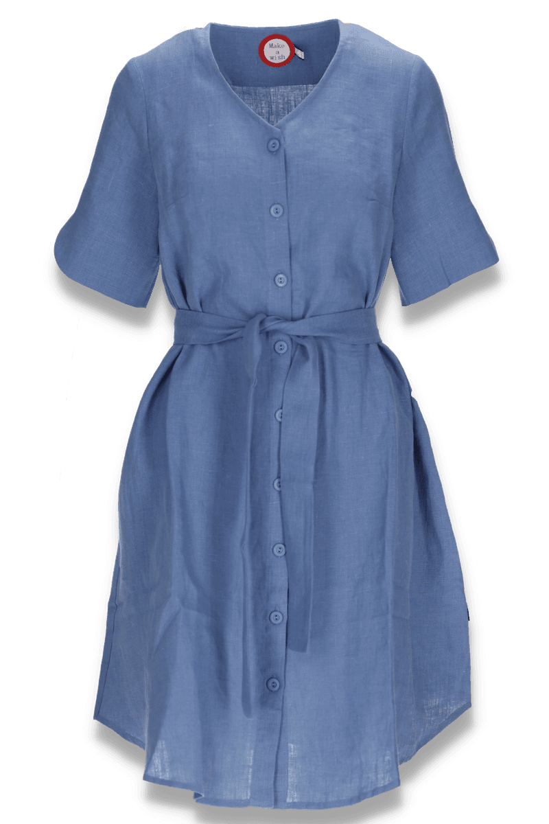 Alberte jeansblue linen dress