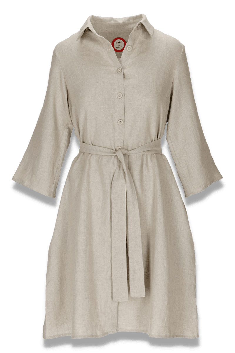 Fay natural linen shirt dress