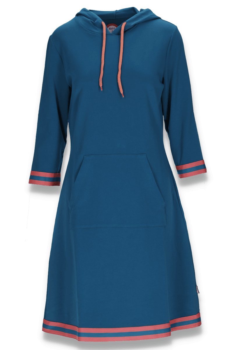 Dagny petrol and coral dress